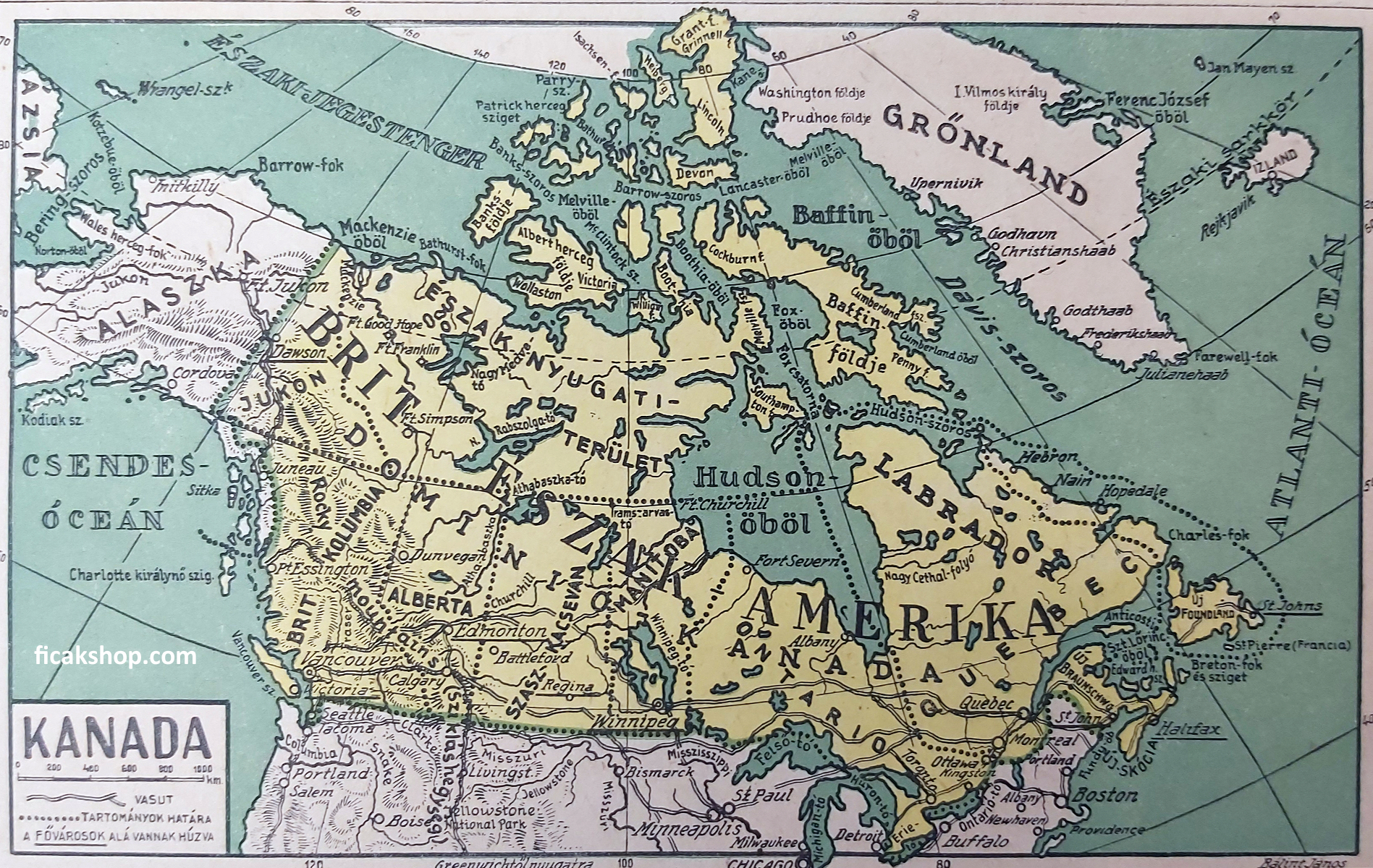 Kanada antik térkép