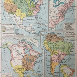 amerika térkép történeti fejlődés eredeti antik nyomat