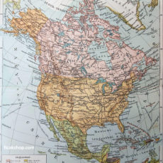 eredeti antik észak-amerika politikai térkép nyomat