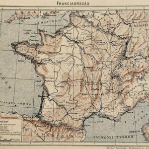 Franciaország eredeti régi nyomat