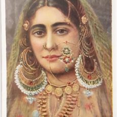 Hindu táncosnő eredeti régi nyomat