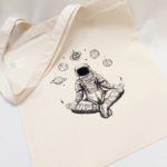 űrhajós meditáció vászon táska totebag
