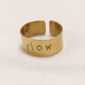 Flow feliratos réz gyűrű