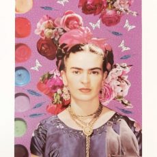 Frida galambokkal designer kollázs nyomat