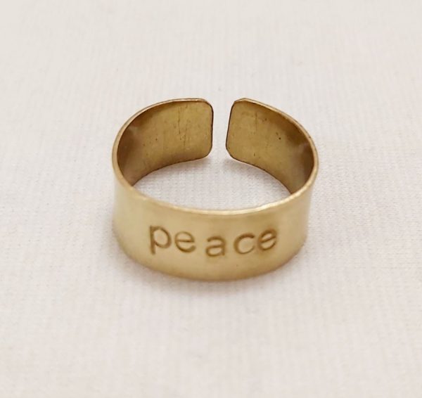 Peace feliratos réz gyűrű