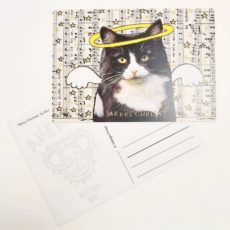 Boldog karácsonyt macska macska designer kollázs képeslap
