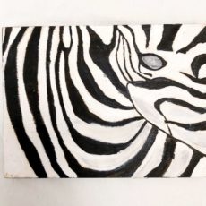 Zebra festmény fatáblán