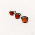Kerámia gyűrű narancs-piros 13 mm 2
