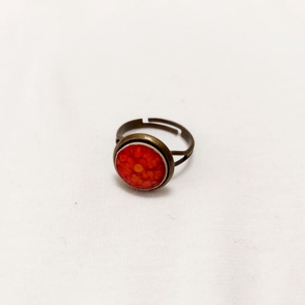 Kerámia gyűrű narancs-piros 13 mm