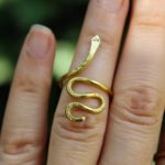 Kígyó réz gyűrű állítható 5